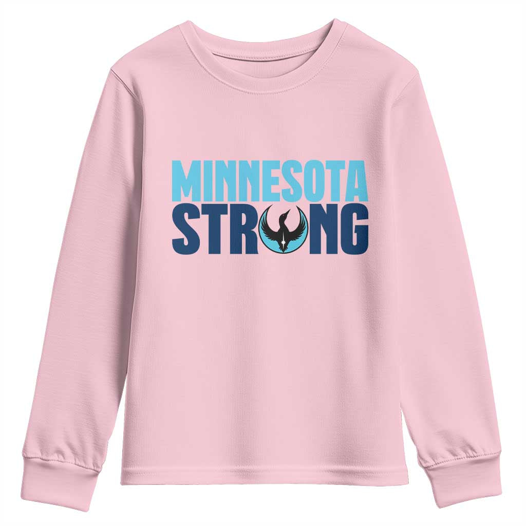 MN State Bird Loon Youth Sweatshirt Minnesota Strong Pride TS12 Light Pink Print Your Wear