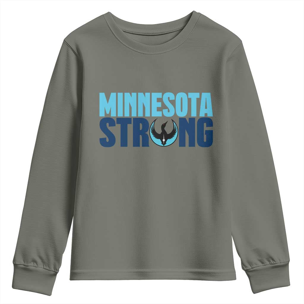 MN State Bird Loon Youth Sweatshirt Minnesota Strong Pride TS12 Military Green Print Your Wear