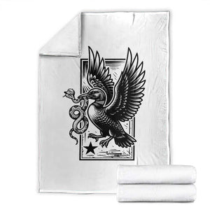 Rebel Loon Takes Down The Snake Throw Blanket Support MN Anti Ice Movement TS12 White Print Your Wear