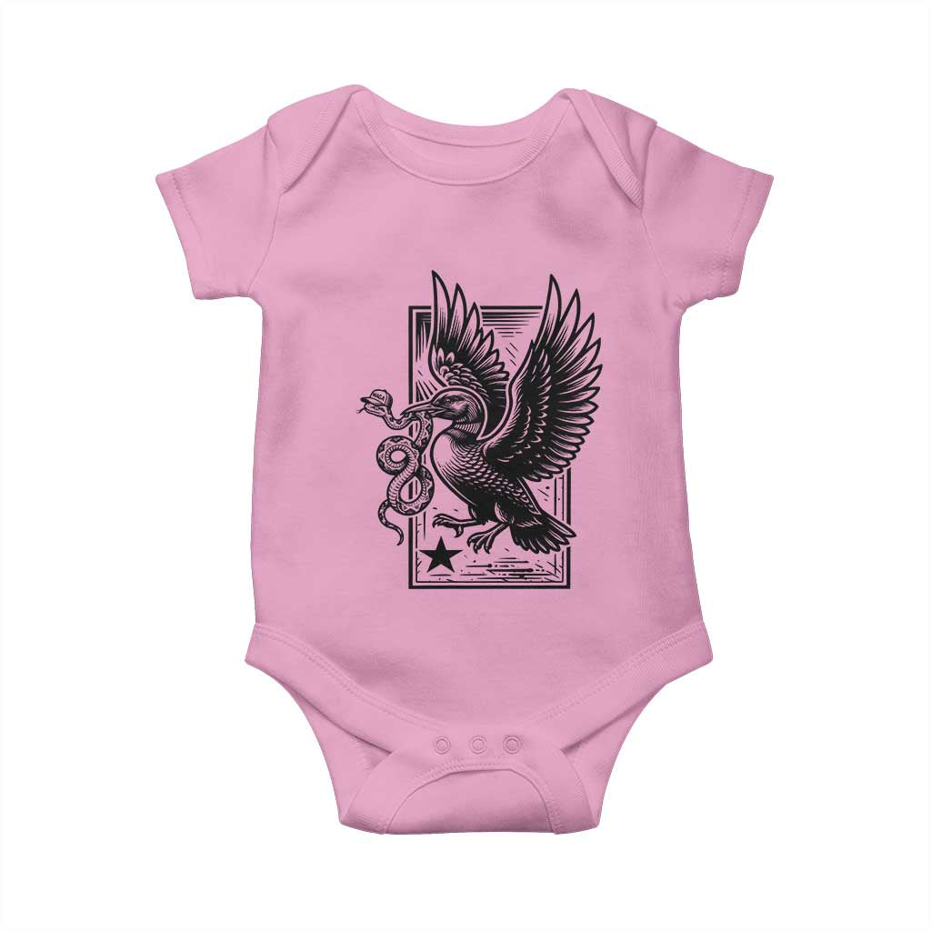 Rebel Loon Takes Down The Snake Baby Onesie Support MN Anti Ice Movement TS12 Light Pink Print Your Wear