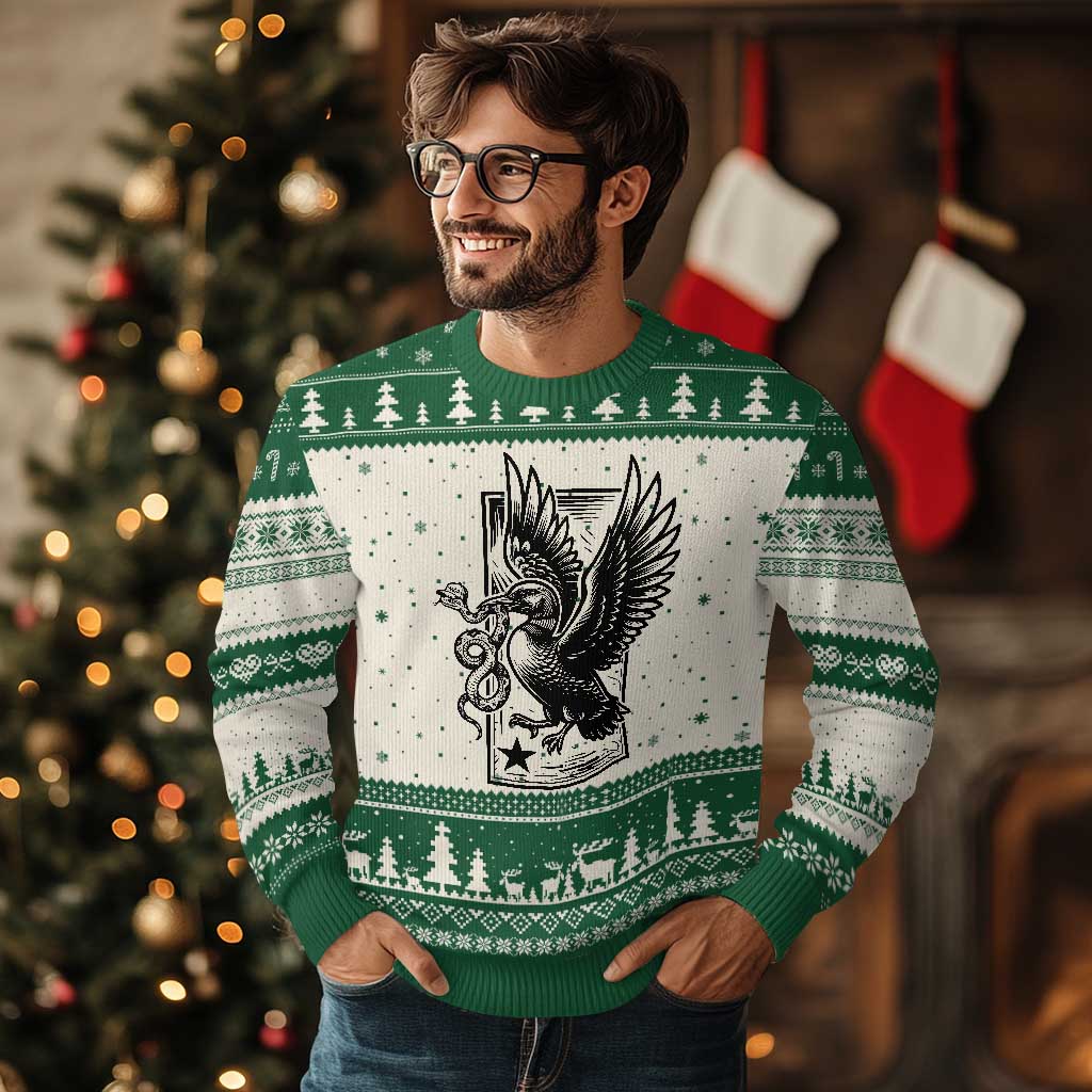 Rebel Loon Takes Down The Snake Ugly Christmas Sweater Support MN Anti Ice Movement TS12 Beige Green Print Your Wear