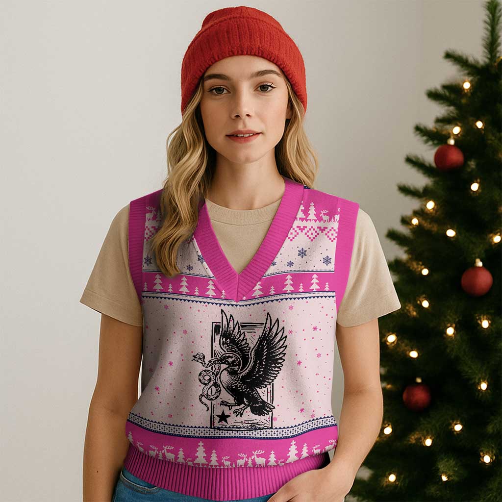 Rebel Loon Takes Down The Snake V-Neck Knit Sweater Vest Support MN Anti Ice Movement TS12 Hot Pink Print Your Wear