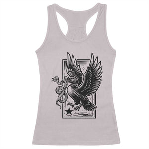 Rebel Loon Takes Down The Snake Racerback Tank Top Support MN Anti Ice Movement TS12 Ice Gray Print Your Wear