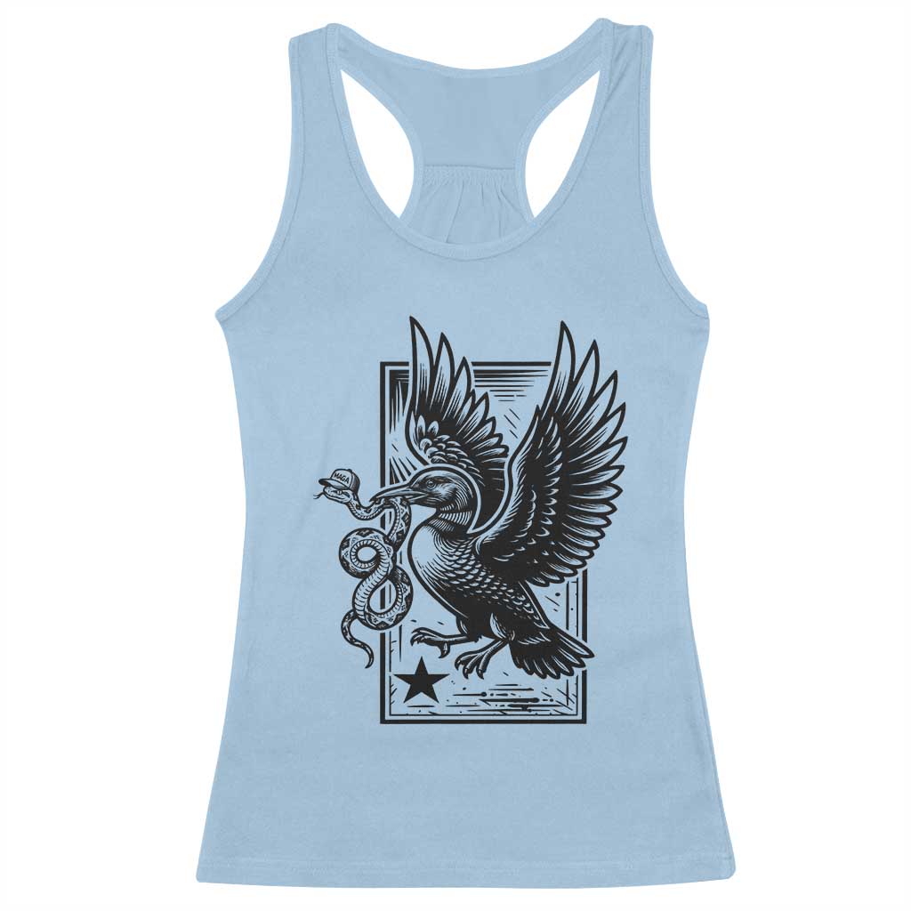 Rebel Loon Takes Down The Snake Racerback Tank Top Support MN Anti Ice Movement TS12 Light Blue Print Your Wear