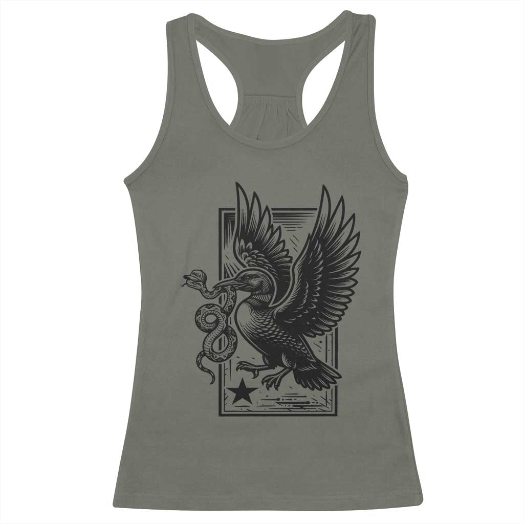 Rebel Loon Takes Down The Snake Racerback Tank Top Support MN Anti Ice Movement TS12 Military Green Print Your Wear