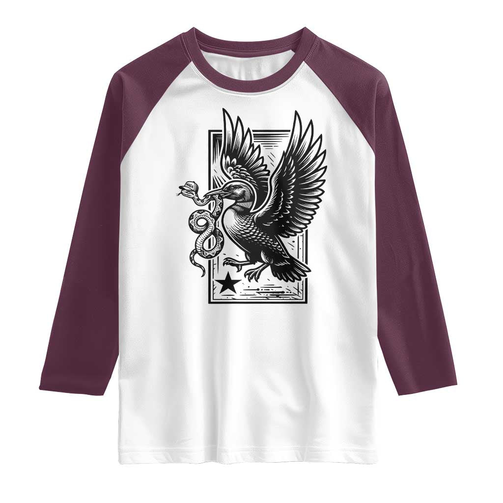Rebel Loon Takes Down The Snake Raglan Shirt Support MN Anti Ice Movement TS12 White Maroon Print Your Wear