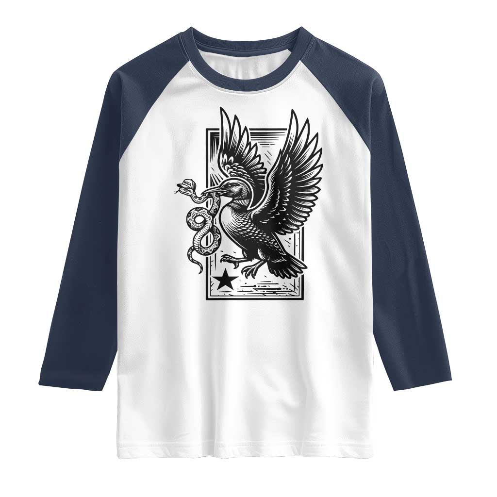Rebel Loon Takes Down The Snake Raglan Shirt Support MN Anti Ice Movement TS12 White Navy Print Your Wear