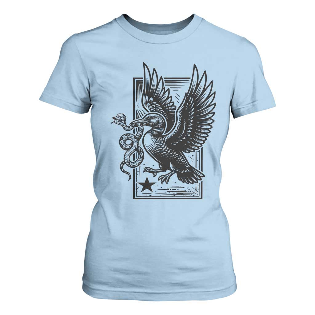 Rebel Loon Takes Down The Snake T Shirt For Women Support MN Anti Ice Movement TS12 Light Blue Print Your Wear