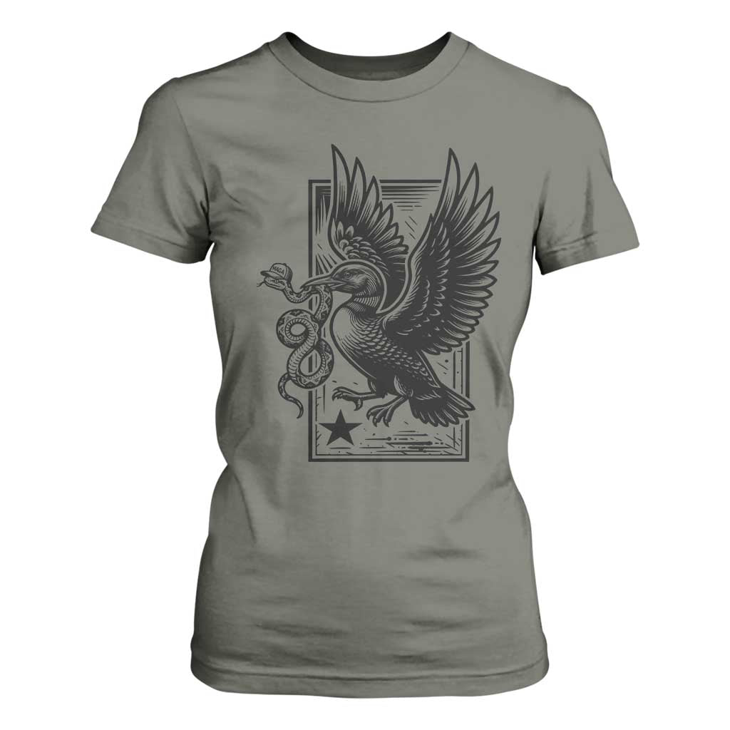 Rebel Loon Takes Down The Snake T Shirt For Women Support MN Anti Ice Movement TS12 Military Green Print Your Wear
