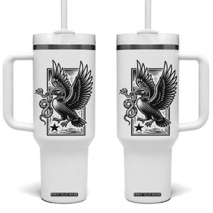 Rebel Loon Takes Down The Snake Tumbler With Handle Support MN Anti Ice Movement TS12 One Size: 40 oz White Print Your Wear