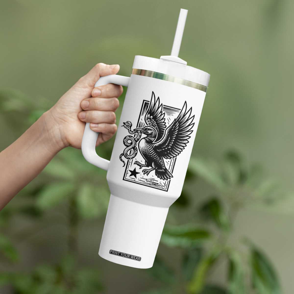Rebel Loon Takes Down The Snake Tumbler With Handle Support MN Anti Ice Movement TS12 Print Your Wear