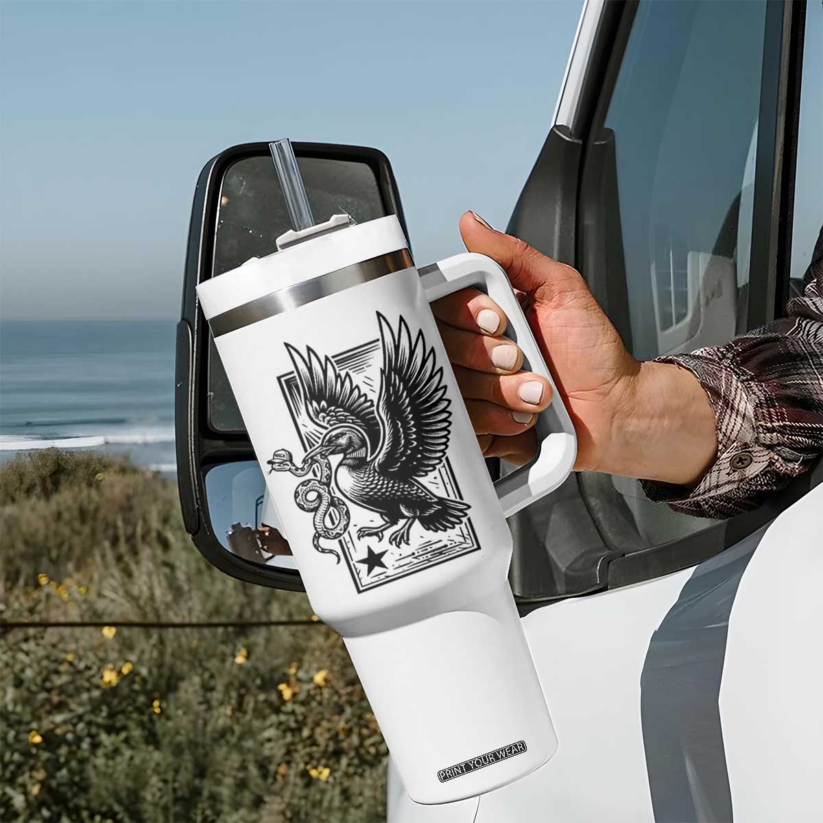 Rebel Loon Takes Down The Snake Tumbler With Handle Support MN Anti Ice Movement TS12 Print Your Wear