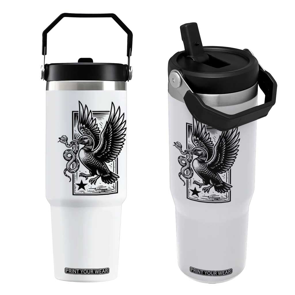 Rebel Loon Takes Down The Snake Flip Straw Tumbler Support MN Anti Ice Movement TS12 One Size: 30 oz White Print Your Wear