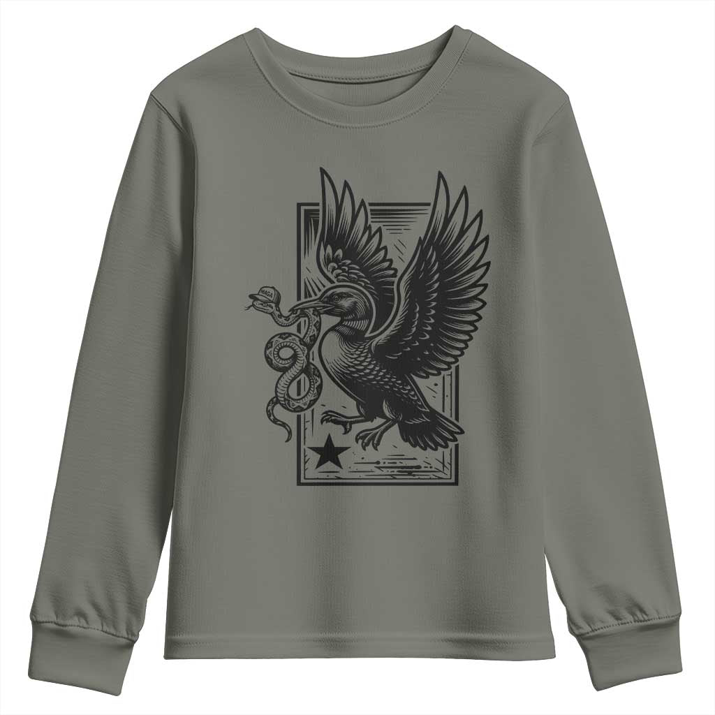 Rebel Loon Takes Down The Snake Youth Sweatshirt Support MN Anti Ice Movement TS12 Military Green Print Your Wear