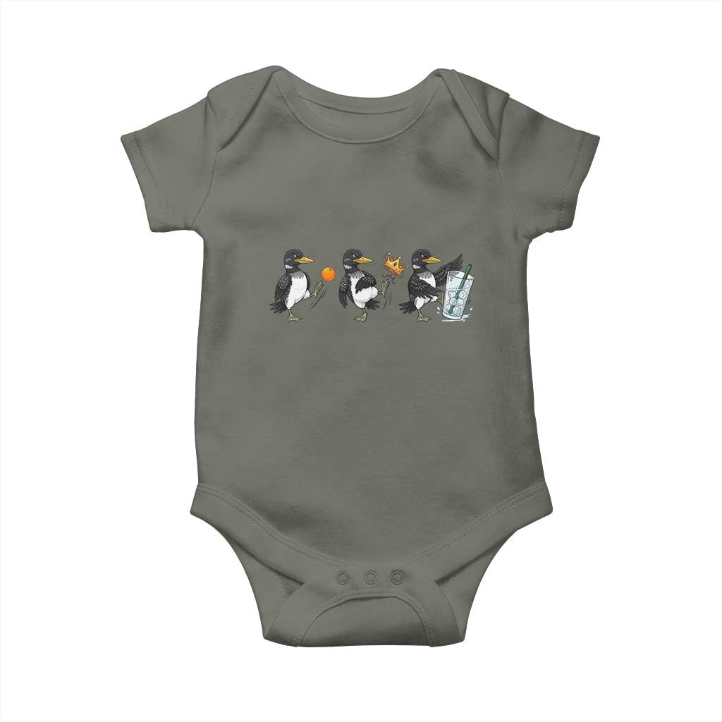 Funny No Kings MN Rebel Loon Baby Onesie Minnesota State Pride TS12 Military Green Print Your Wear