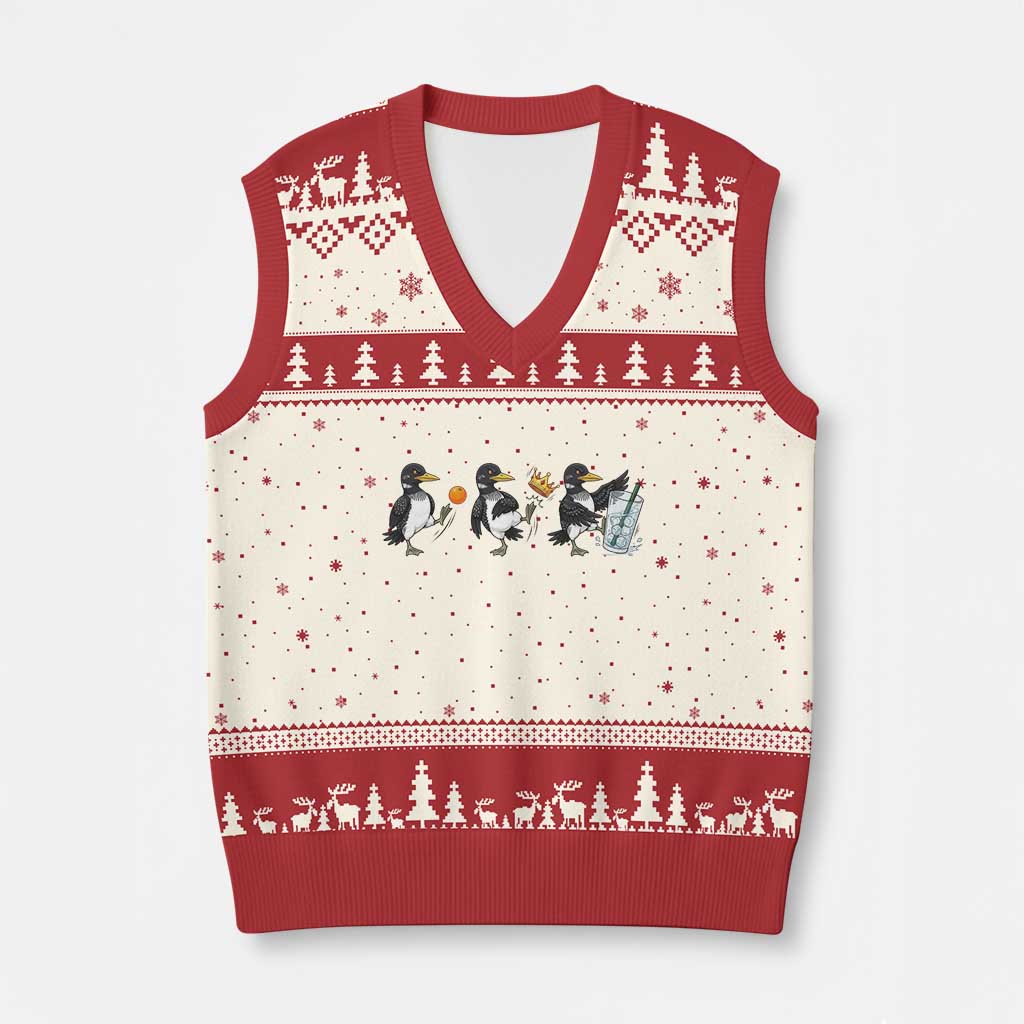 Funny No Kings MN Rebel Loon V-Neck Knit Sweater Vest Minnesota State Pride TS12 Beige Red Print Your Wear