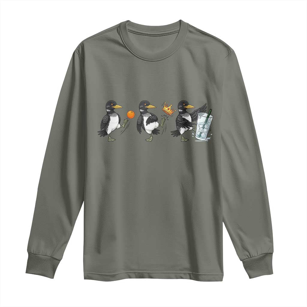 Funny No Kings MN Rebel Loon Long Sleeve Shirt Minnesota State Pride TS12 Military Green Print Your Wear