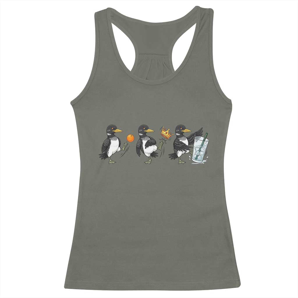 Funny No Kings MN Rebel Loon Racerback Tank Top Minnesota State Pride TS12 Military Green Print Your Wear