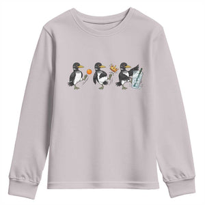 Funny No Kings MN Rebel Loon Youth Sweatshirt Minnesota State Pride TS12 Ice Gray Print Your Wear