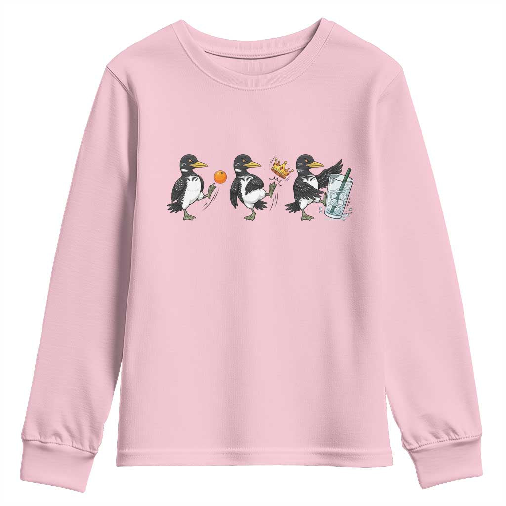 Funny No Kings MN Rebel Loon Youth Sweatshirt Minnesota State Pride TS12 Light Pink Print Your Wear
