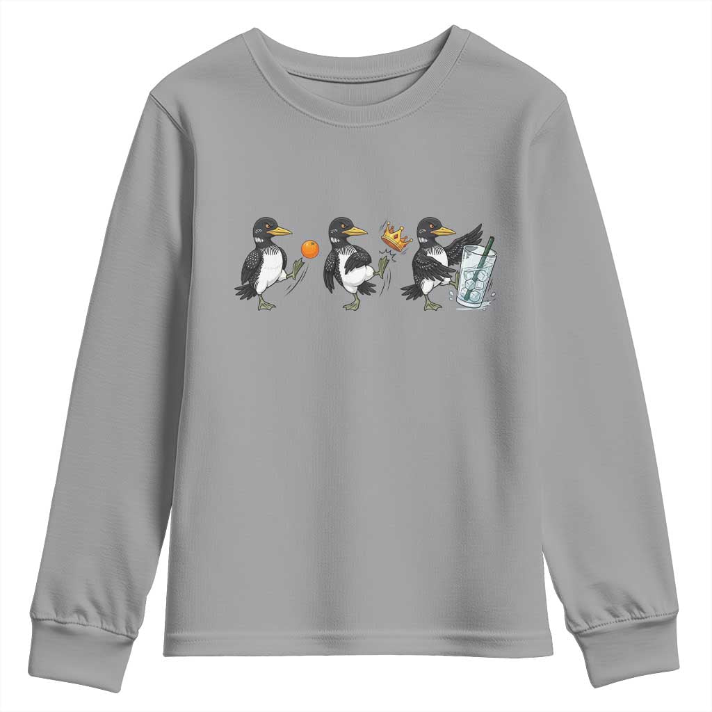 Funny No Kings MN Rebel Loon Youth Sweatshirt Minnesota State Pride TS12 Sport Gray Print Your Wear