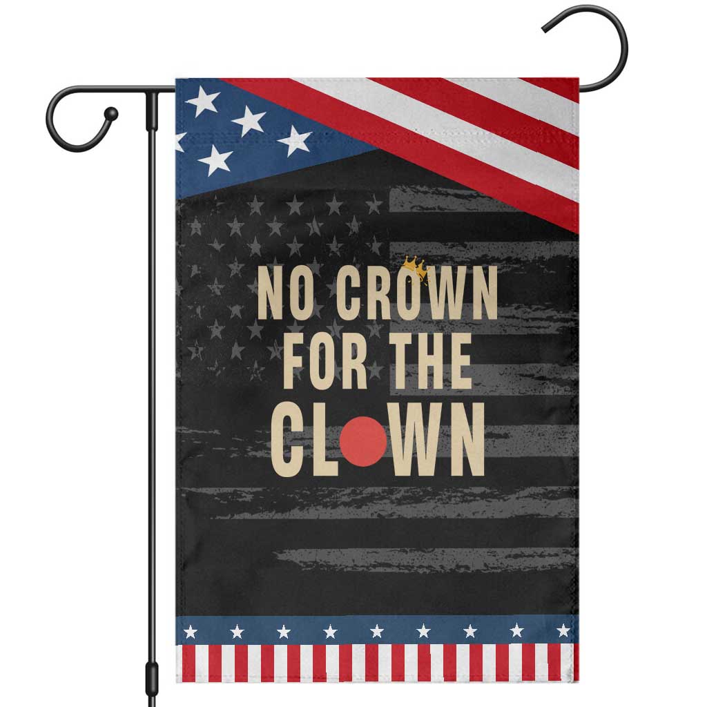 Funny No Crown For The Clown Garden Flag Anti Authoritarian Humor TS12 Distressed Black Blue Print Your Wear