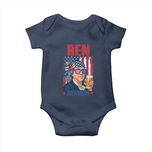 Benjamin Franklin Baby Onesie Funny Ben Drankin American History TS12 Navy Print Your Wear