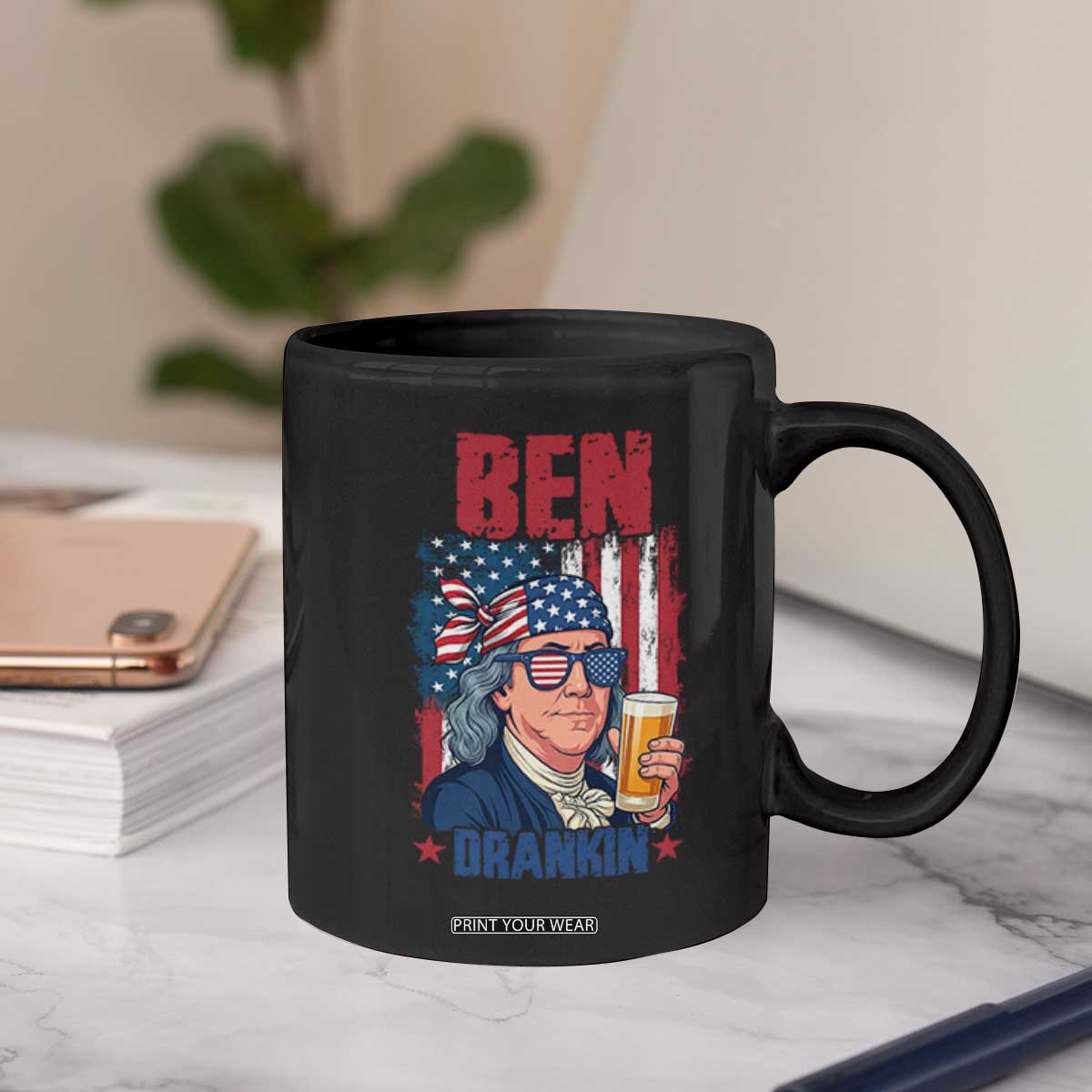 Benjamin Franklin Coffee Mug Funny Ben Drankin American History TS12 Print Your Wear