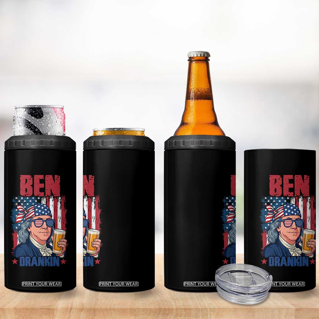 Benjamin Franklin 4 in 1 Can Cooler Tumbler Funny Ben Drankin American History TS12 Print Your Wear