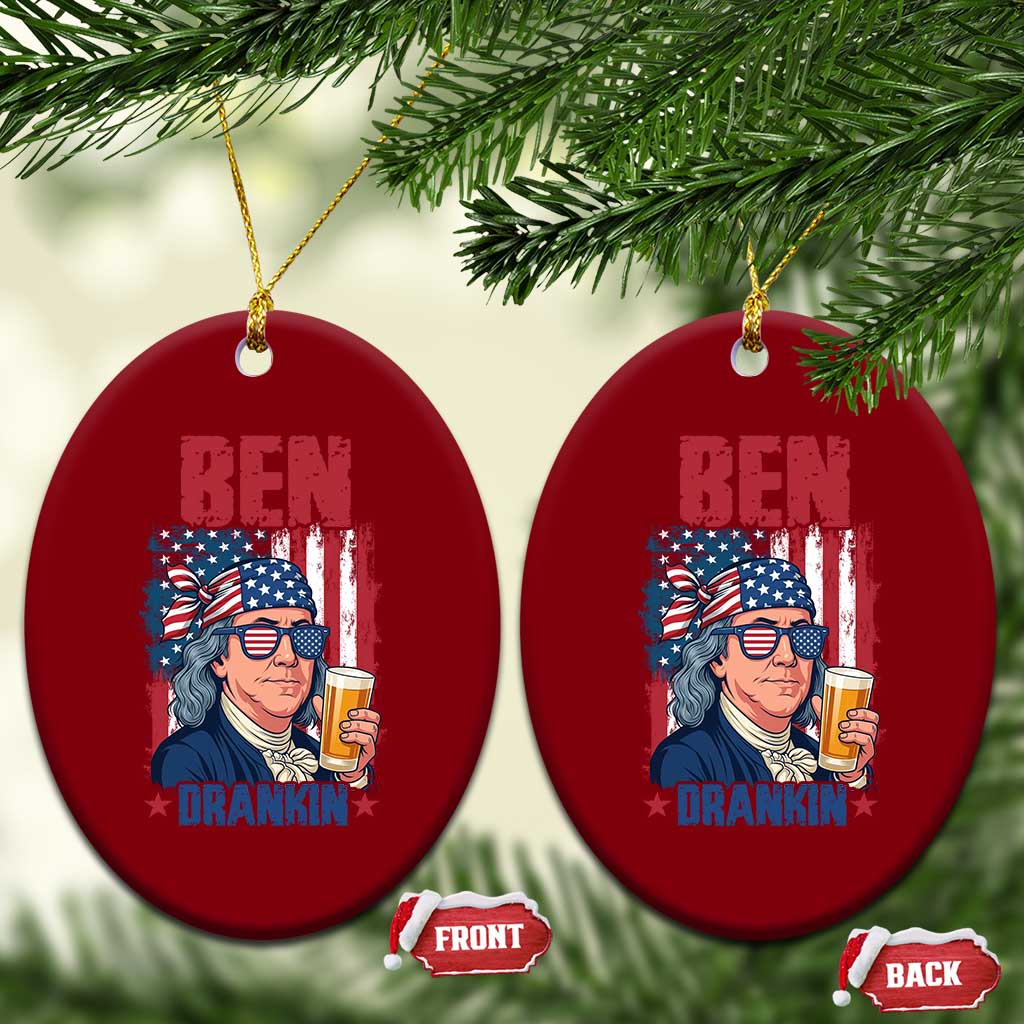 Benjamin Franklin Ceramic Ornament Funny Ben Drankin American History TS12 Print Your Wear