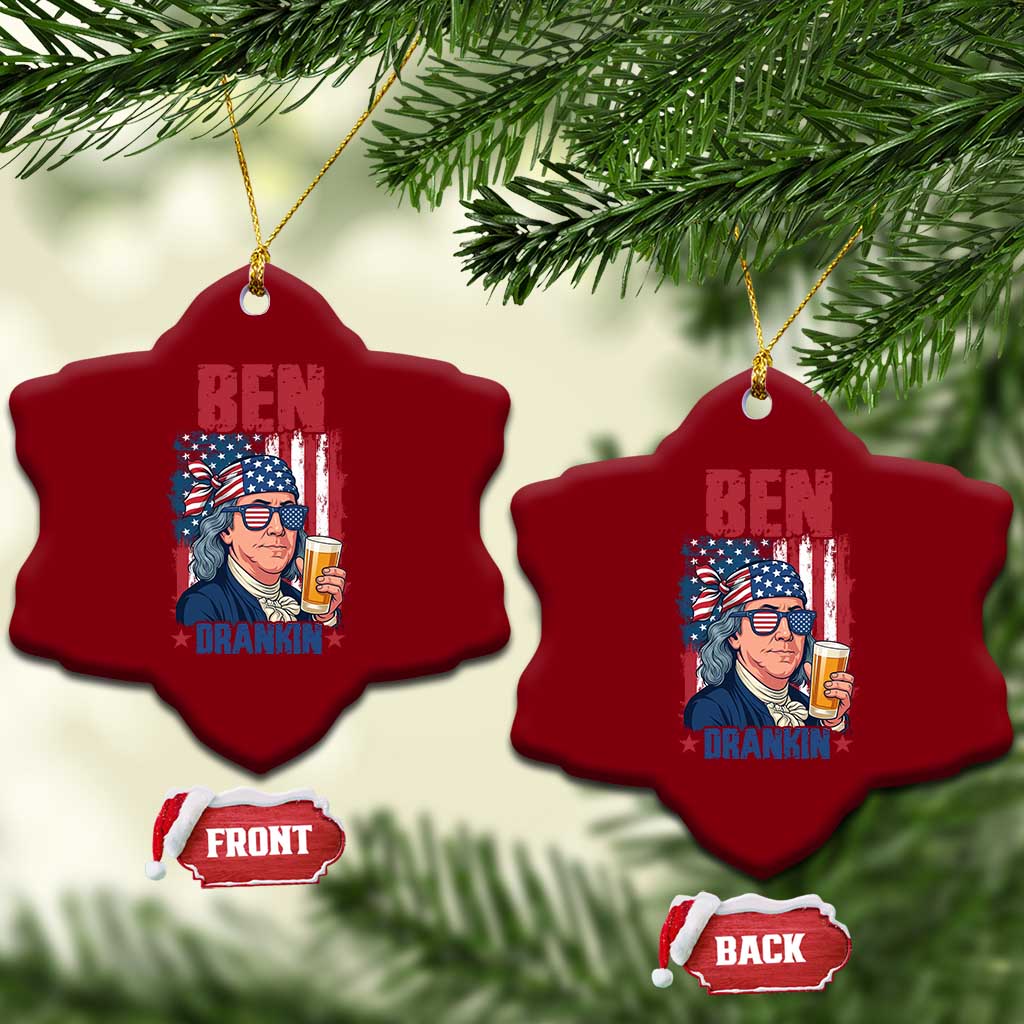 Benjamin Franklin Ceramic Ornament Funny Ben Drankin American History TS12 Print Your Wear