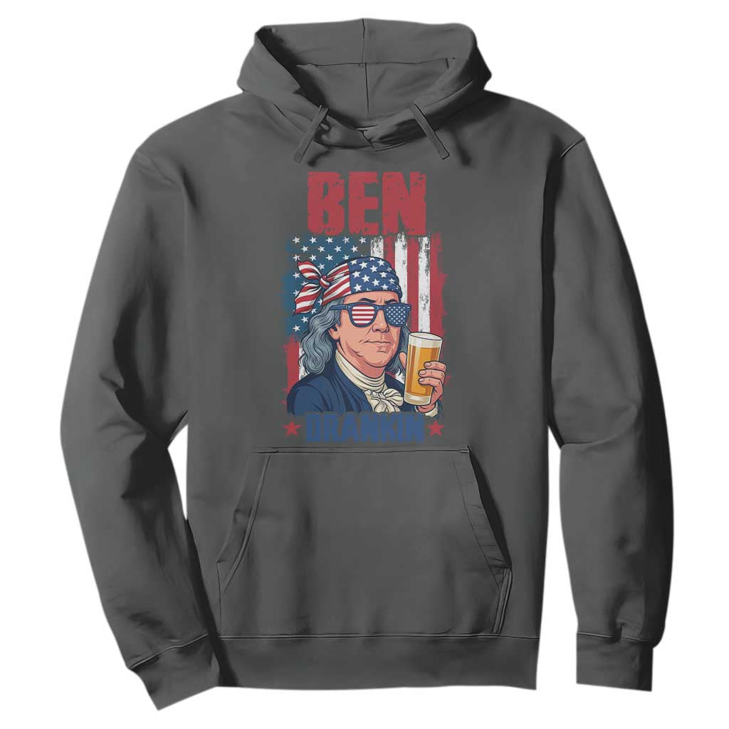 Benjamin Franklin Hoodie Funny Ben Drankin American History TS12 Dark Heather Print Your Wear