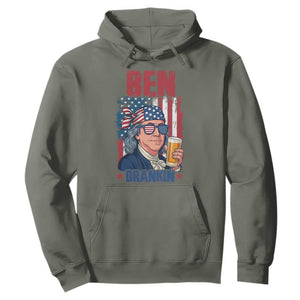Benjamin Franklin Hoodie Funny Ben Drankin American History TS12 Military Green Print Your Wear