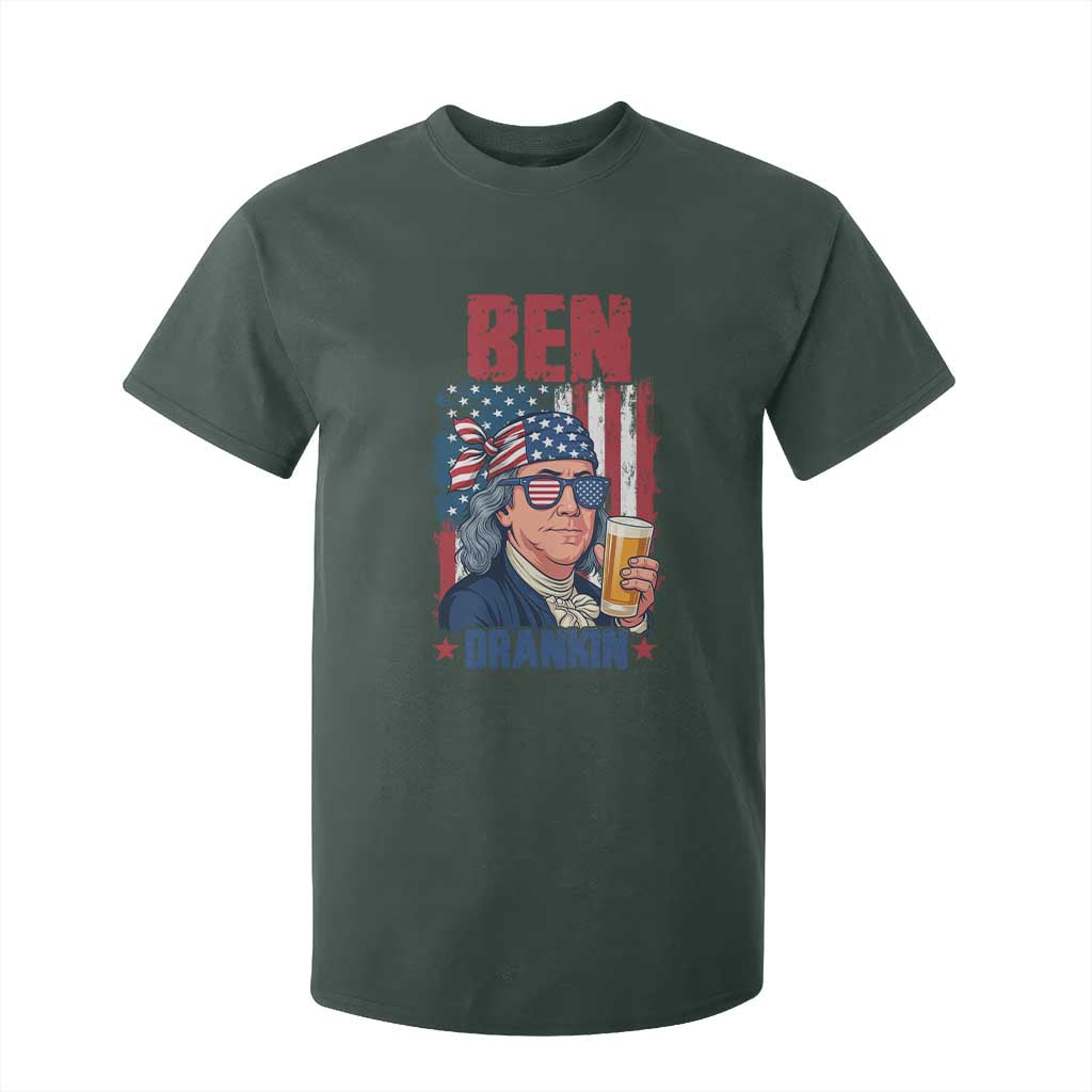 Benjamin Franklin T Shirt For Kid Funny Ben Drankin American History TS12 Dark Forest Green Print Your Wear