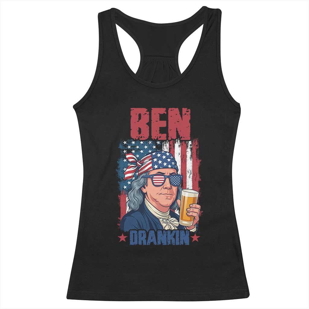 Benjamin Franklin Racerback Tank Top Funny Ben Drankin American History TS12 Black Print Your Wear