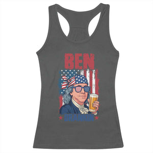 Benjamin Franklin Racerback Tank Top Funny Ben Drankin American History TS12 Dark Heather Print Your Wear