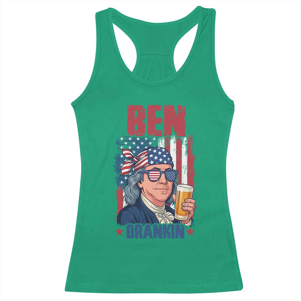 Benjamin Franklin Racerback Tank Top Funny Ben Drankin American History TS12 Irish Green Print Your Wear
