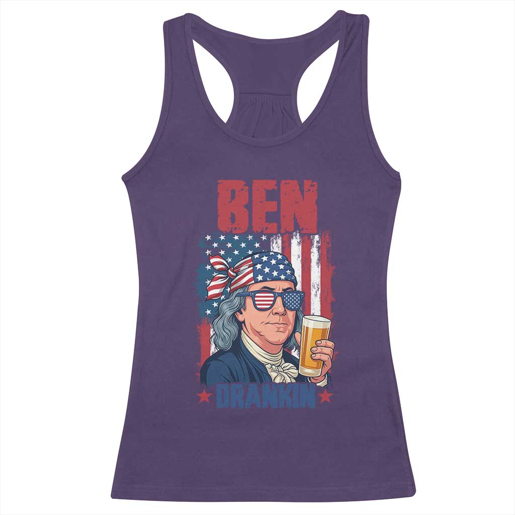 Benjamin Franklin Racerback Tank Top Funny Ben Drankin American History TS12 Purple Print Your Wear