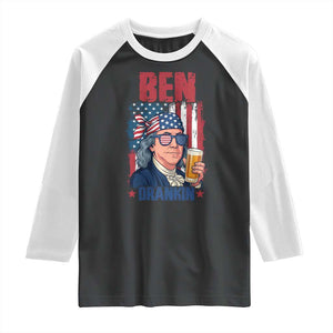 Benjamin Franklin Raglan Shirt Funny Ben Drankin American History TS12 Black White Print Your Wear
