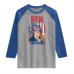 Benjamin Franklin Raglan Shirt Funny Ben Drankin American History TS12 Sport Gray Royal Print Your Wear