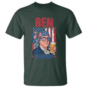 Benjamin Franklin T Shirt Funny Ben Drankin American History TS12 Dark Forest Green Print Your Wear