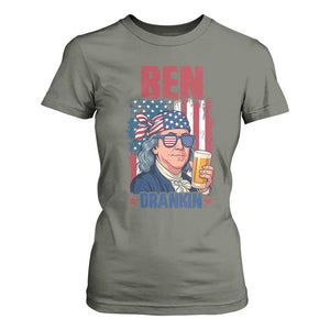 Benjamin Franklin T Shirt For Women Funny Ben Drankin American History TS12 Military Green Print Your Wear