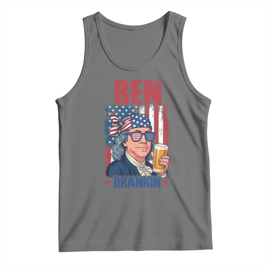 Benjamin Franklin Tank Top Funny Ben Drankin American History TS12 Black Heather Print Your Wear