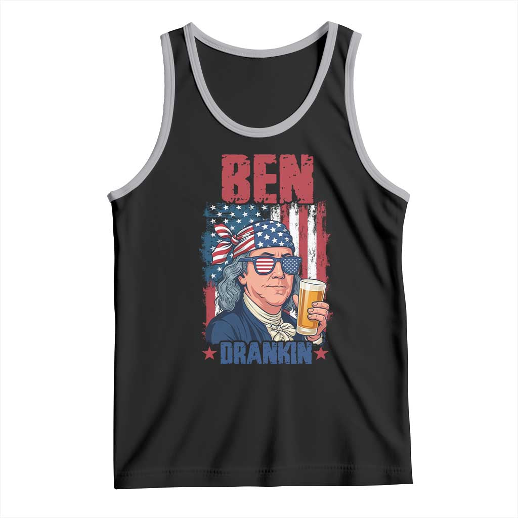 Benjamin Franklin Tank Top Funny Ben Drankin American History TS12 Black Athletic Heather Print Your Wear