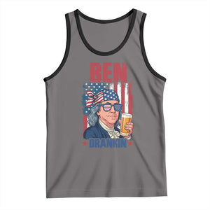 Benjamin Franklin Tank Top Funny Ben Drankin American History TS12 Deep Heather Black Print Your Wear