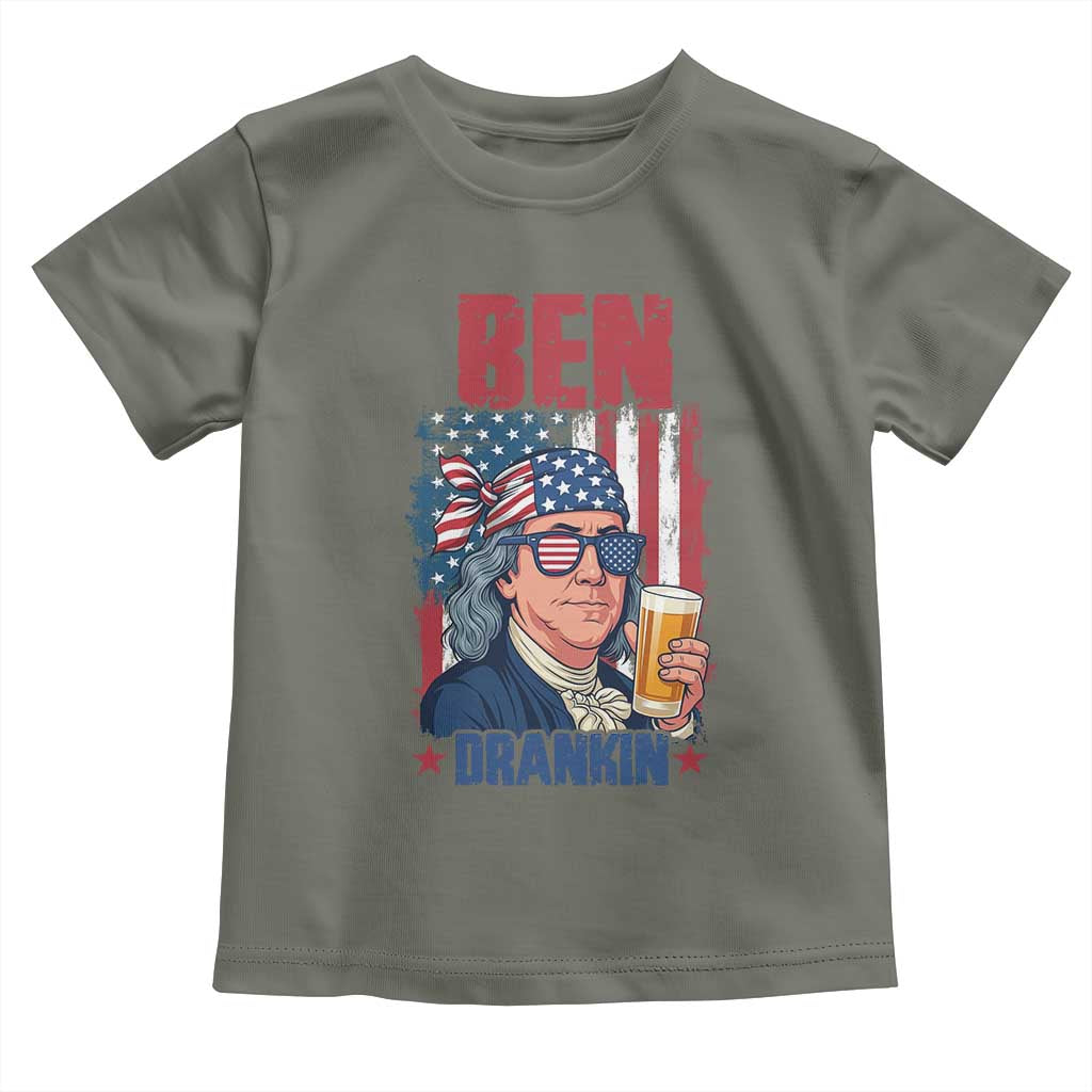 Benjamin Franklin Toddler T Shirt Funny Ben Drankin American History TS12 Military Green Print Your Wear