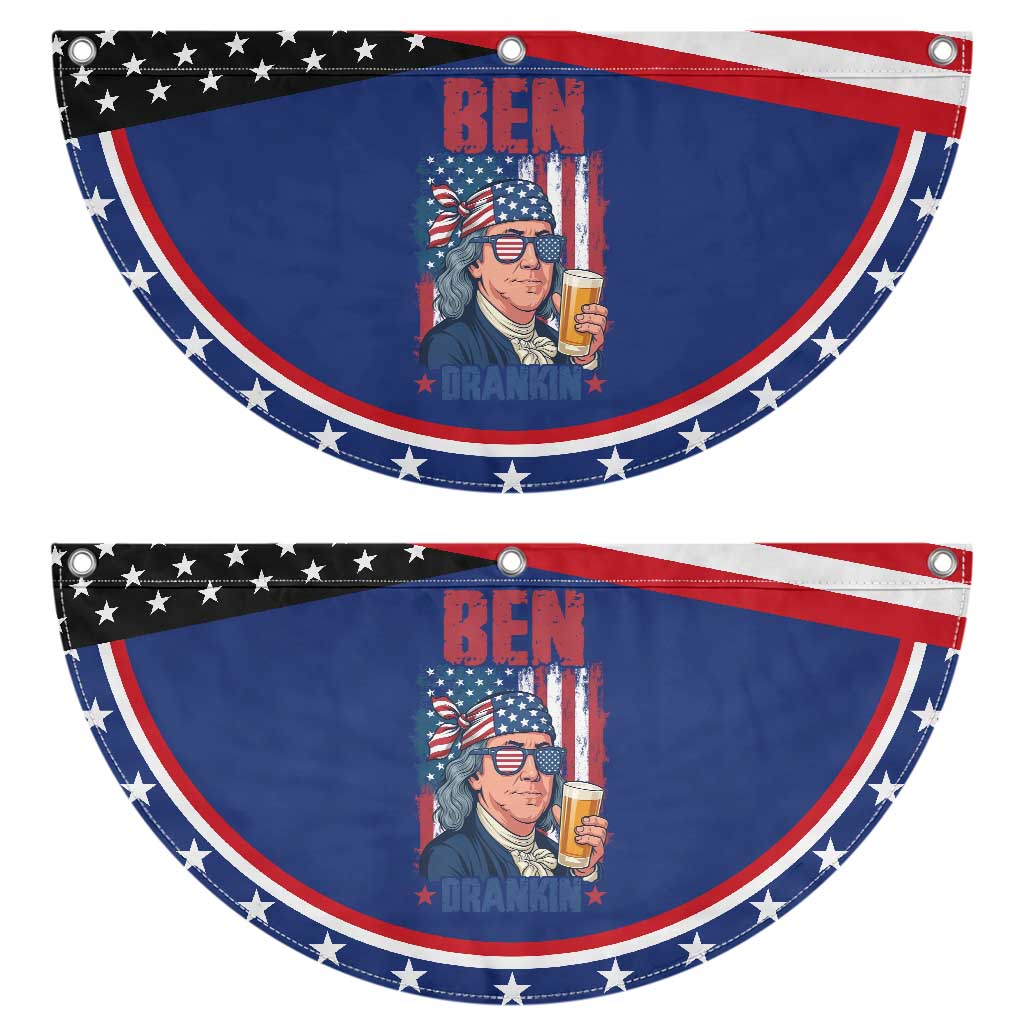 Benjamin Franklin Patriotic Fan Flag Funny Ben Drankin American History
