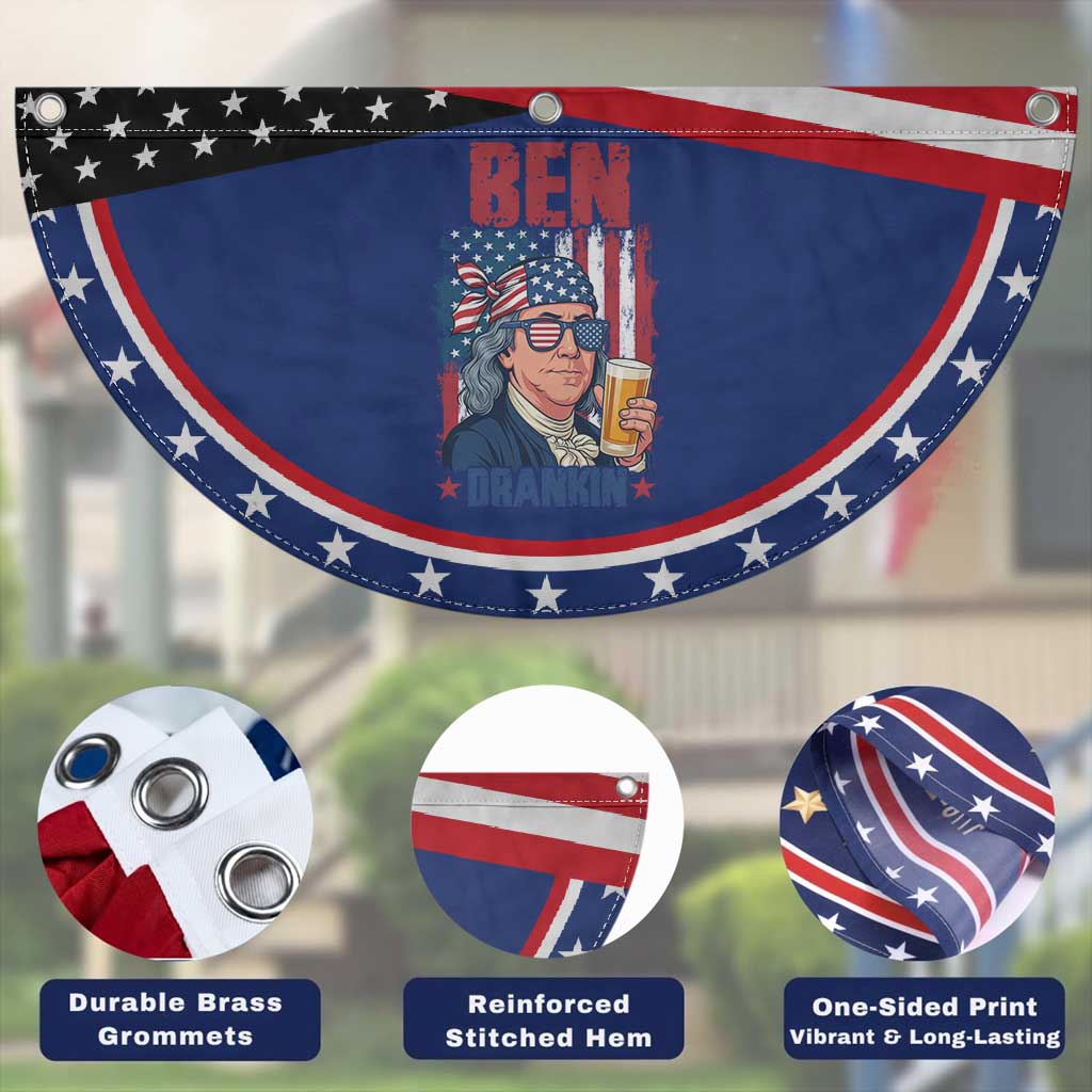 Benjamin Franklin Patriotic Fan Flag Funny Ben Drankin American History