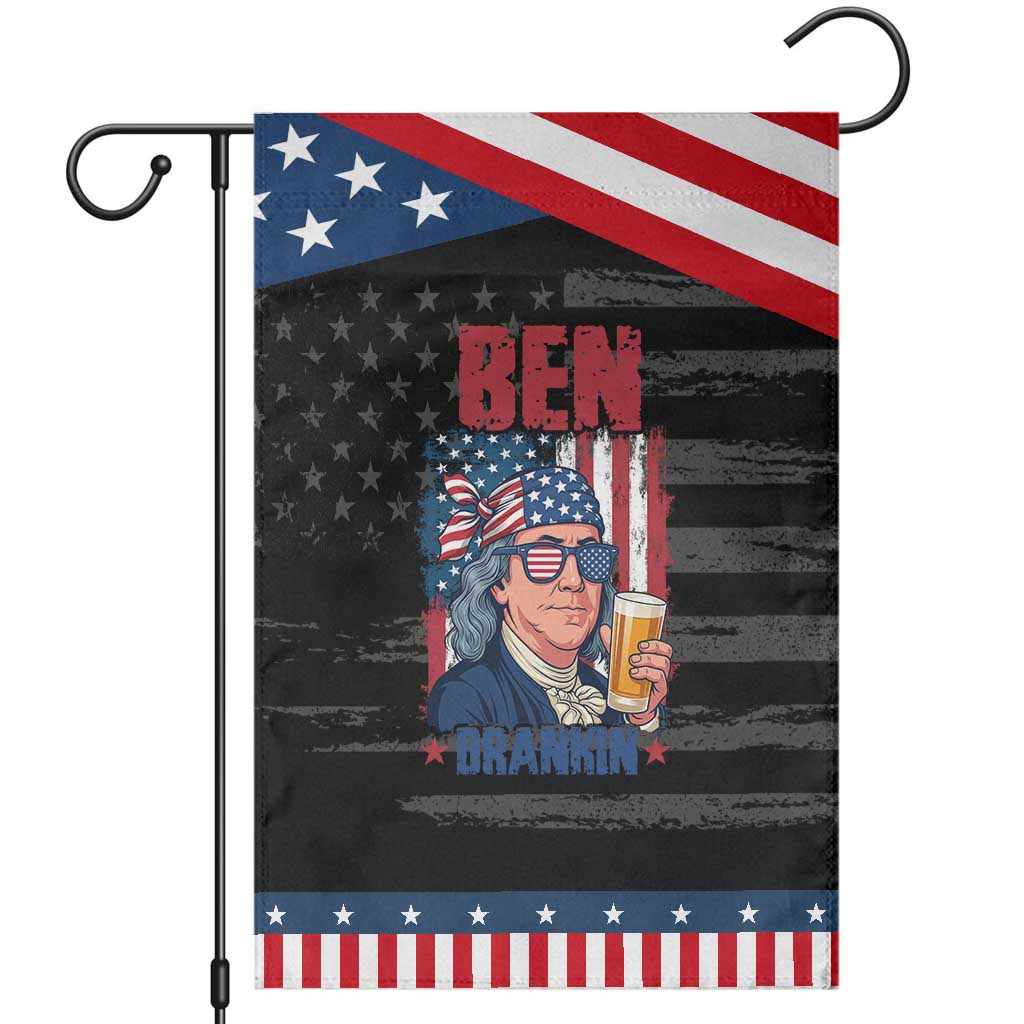 Benjamin Franklin Garden Flag Funny Ben Drankin American History TS12 Distressed Black Blue Print Your Wear