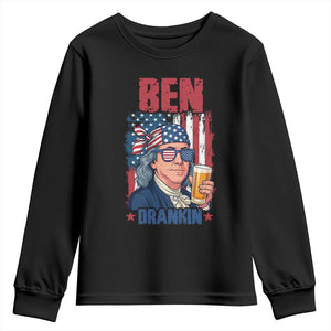 Benjamin Franklin Youth Sweatshirt Funny Ben Drankin American History TS12 Black Print Your Wear
